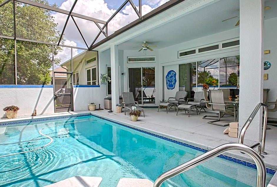 pool area on 55 plus home for sale in leesburg