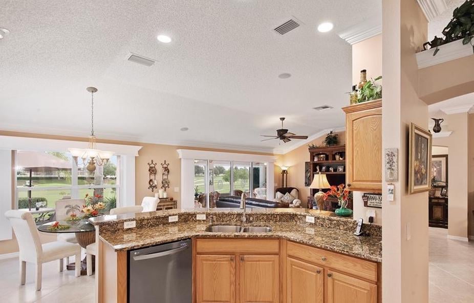 inside kitchen golf home for sale in the villages florida