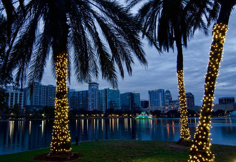 Downtown Orlando, FL during the Holidays